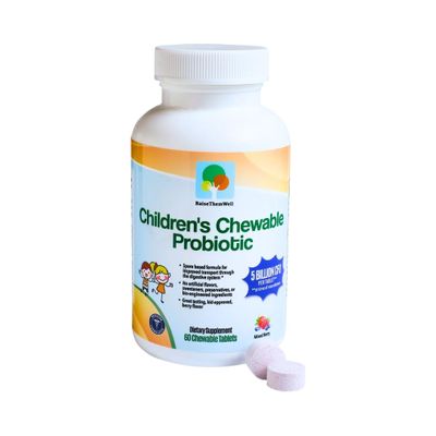 Raise Them Well Childrens Probiotic, Chewable Gut Health Tablets for Kids, Supports Digestion, Immunity & Nutrient Absorption, No Artificial Additives, Mixed Berry, 60 Servings