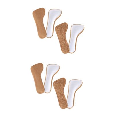 4 Pairs Cork Cropped Insole Adhesive Insoles Anti Insoles Shoes Inserts High Heels Insoles Absorption Insoles Cork Shoes Insoles Cork Insoles Men and Women Emulsion Half Size pad/604