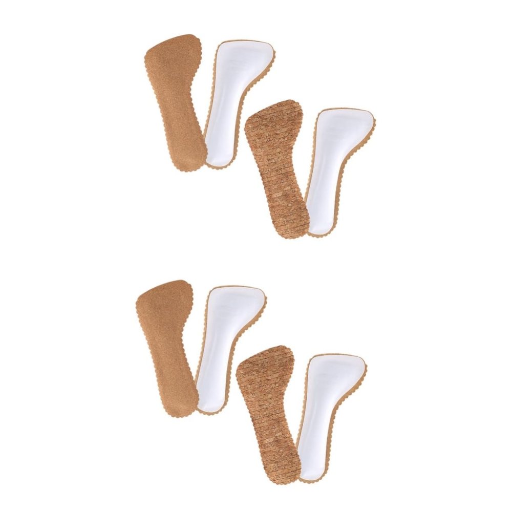 4 Pairs Cork Cropped Insole Adhesive Insoles Anti Insoles Shoes Inserts High Heels Insoles Absorption Insoles Cork Shoes Insoles Cork Insoles Men and Women Emulsion Half Size pad/604