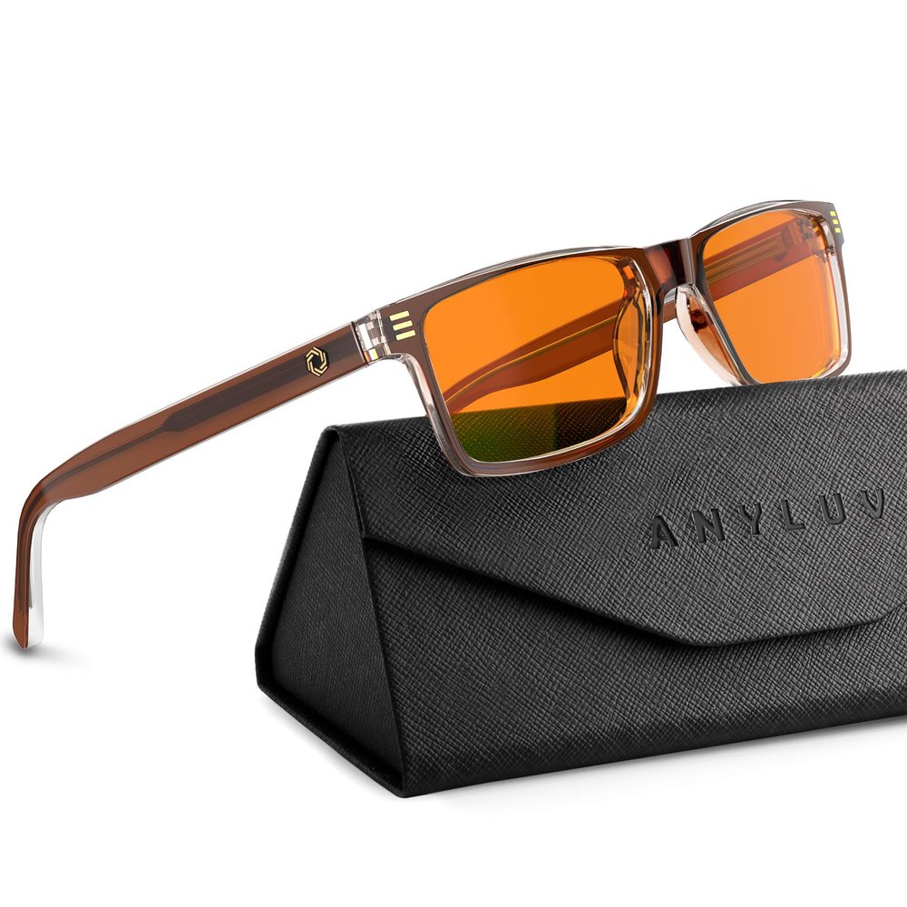 ANYLUV Blue Light Glasses Men Woman, Blue Light Blocking Glasses for Computer Gaming, Eye Strain Relief Eye Protection