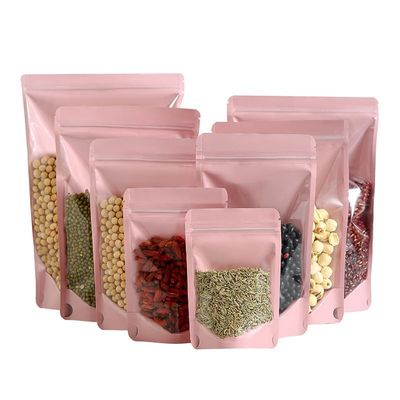 150 Pcs Mylar Bags for Food Storage, 5x8 Mylar Bag with Window Stand Up, Small Holographic Resealable Bags Smell Proof Bag Food Packaging for Small Business Freeze Dried Candy Jewelry Foil Packaging