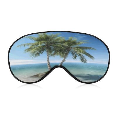 Eye Mask, Sea Palm Trees Printed Sleeping Eye Mask,Night Eye Mask,Blackout Sleeping Eye Mask,Travel Eye Mask