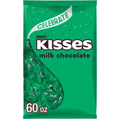HERSHEY'S KISSES Milk Chocolate Candy Bulk Bag, Great Holiday Candy and Stocking Stuffers, 60 oz