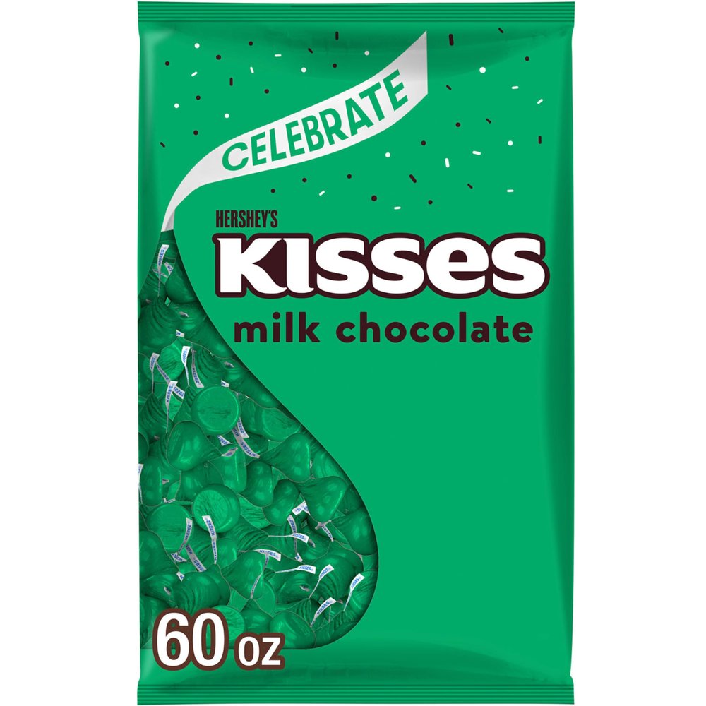 HERSHEY'S KISSES Milk Chocolate Candy Bulk Bag, Great Holiday Candy and Stocking Stuffers, 60 oz