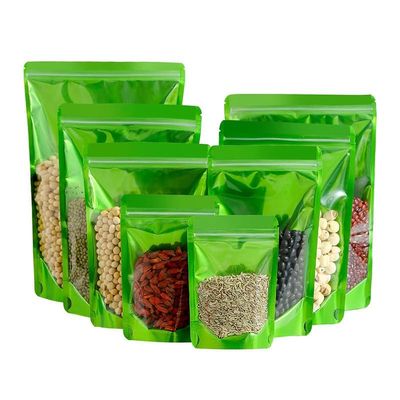 150 Pcs Mylar Bags for Food Storage, 5x8 Mylar Bag with Window Stand Up, Small Holographic Resealable Bags Smell Proof Bag Food Packaging for Small Business Freeze Dried Candy Jewelry Foil Packaging