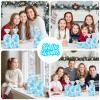 100 Pcs Winter Snowflake Treat Bags - Christmas Gift Bags, Blue White Plastic Snowflakes Cello Candy Goodie Cookie Snack Cellophane Bag with Twist Ties for Xmas Holiday Winter Wonderland Party Favors view 2