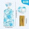 100 Pcs Winter Snowflake Treat Bags - Christmas Gift Bags, Blue White Plastic Snowflakes Cello Candy Goodie Cookie Snack Cellophane Bag with Twist Ties for Xmas Holiday Winter Wonderland Party Favors view 4