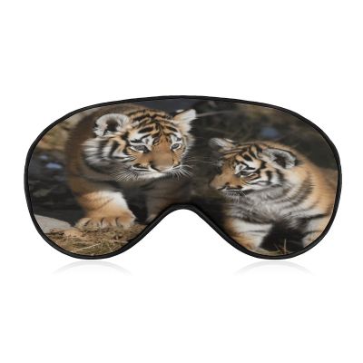 Eye Mask, Siberian Tiger Cubs Printed Sleeping Eye Mask,Night Eye Mask,Blackout Sleeping Eye Mask,Travel Eye Mask