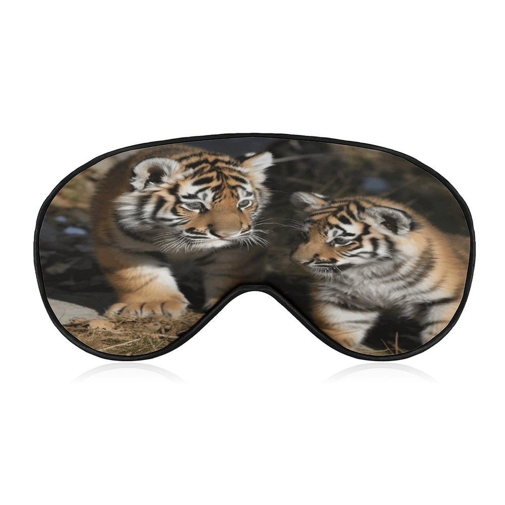 Eye Mask, Siberian Tiger Cubs Printed Sleeping Eye Mask,Night Eye Mask,Blackout Sleeping Eye Mask,Travel Eye Mask