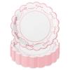 JarThenaAMCS 50Pcs Pink Bow Paper Plate Scalloped Bowknot Disposable Plate 9 inch Decorative Dinner Plates for Birthday Party Table Decor view 1