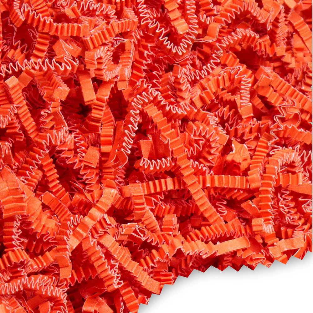 FRILLZ Crinkle Cut Paper Shred Filler for Baskets, Gifts, Packing and Protecting your Halloween, Fall Festival, Birthday and other events (2 pound, Orange)