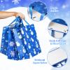12 Large Christmas Gift Bags with 12 Tissue Paper, Bulk Winter Holiday Blue Gift Bags with Handles, 6 Styles Xmas Paper Treat Bags for Christmas Winter Holiday Presents Party Favors, 5.1x10x12.6 Inch view 3