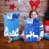 12 Large Christmas Gift Bags with 12 Tissue Paper, Bulk Winter Holiday Blue Gift Bags with Handles, 6 Styles Xmas Paper Treat Bags for Christmas Winter Holiday Presents Party Favors, 5.1x10x12.6 Inch view 4