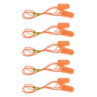 5 Pairs Soft Ear Plug with Cords, Reusable Hearing Protection Earplug with Carry Case, Easy Clean and Storage