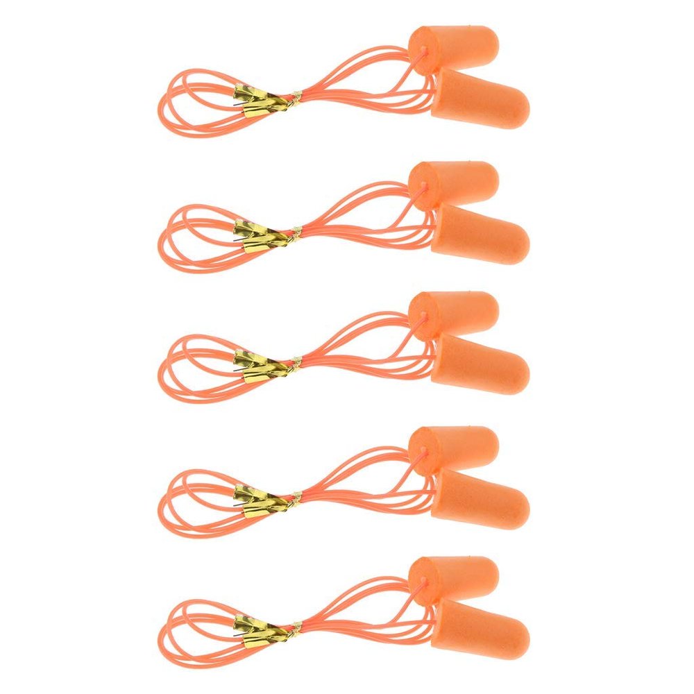 5 Pairs Soft Ear Plug with Cords, Reusable Hearing Protection Earplug with Carry Case, Easy Clean and Storage