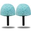 2 Pack Cyan Robust Cobweb Duster Head Brush - Twist-On Web Cleaning Tool, Spider Web Remover Brush Compatible with Standard 3/4 Inch Threaded Poles for Outdoor & Indoor Use, Brush Head Only view 1