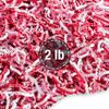FRILLZ by DECOfill Crinkle Cut Paper Shred Filler for Baskets, Gifts, Packing and Protecting your Valentine's Day, Holiday, Wedding, Christmas and other events (2 pound, Red and White) view 1