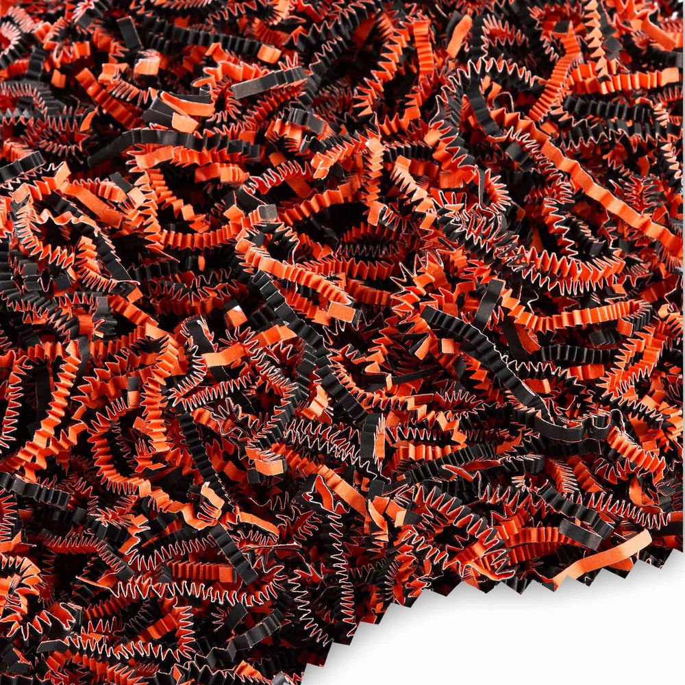 FRILLZ Crinkle Cut Paper Shred Filler for Baskets, Gifts, Packing and Protecting your Halloween, Fall Festival, Birthday and other events (1/2 pound, Halloween Mix)