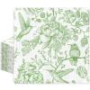 80Pcs Green Floral Paper Napkin Vintage Flower Bird Luncheon Napkin Disposable Dinner Napkin for Home Kitchen Tea Party Supplies view 1