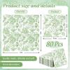 80Pcs Green Floral Paper Napkin Vintage Flower Bird Luncheon Napkin Disposable Dinner Napkin for Home Kitchen Tea Party Supplies view 2