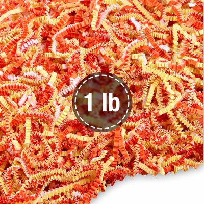 Frillz Crinkle Cut Paper Shred Filler for Baskets, Gifts, Packing and Protecting your Halloween, Fall Festival, Birthday and other events (1 pound, Candy Corn)