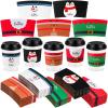 Remerry 125 Pack Winter Christmas Disposable Coffee Cup Paper Sleeves Xmas Santa Holiday Tea Hot Chocolate Cocoa Sleeves for 12oz 16oz Cups (Belt) view 1