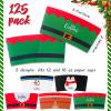 Remerry 125 Pack Winter Christmas Disposable Coffee Cup Paper Sleeves Xmas Santa Holiday Tea Hot Chocolate Cocoa Sleeves for 12oz 16oz Cups (Belt) view 2