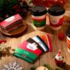 Remerry 125 Pack Winter Christmas Disposable Coffee Cup Paper Sleeves Xmas Santa Holiday Tea Hot Chocolate Cocoa Sleeves for 12oz 16oz Cups (Belt) view 3