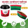 Remerry 125 Pack Winter Christmas Disposable Coffee Cup Paper Sleeves Xmas Santa Holiday Tea Hot Chocolate Cocoa Sleeves for 12oz 16oz Cups (Belt) view 4