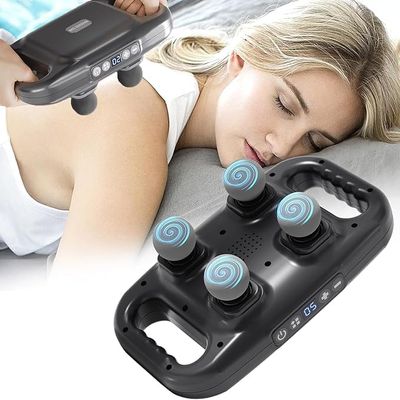 Abgrow Deep Tissue Massage Gun, 20 Intensities, 6 Modes, 4-Head Back Massager for Pain Relief, Neck, Shoulder, Body