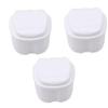 LIUCM 3Pcs Denture Soaking Container Partial Denture Case Denture Bath Box with Strainer(White) view 1