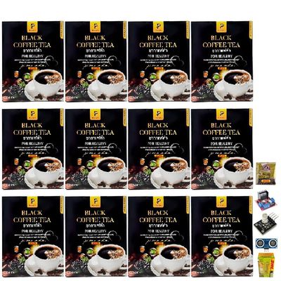 Pimnada Black Coffee Tea Delicious Coffee Snack Intense Mush Mellow 30 Tea Bags/Box Set 12 No0939789289 By Beautygoodshop [Get Free For You Beauty Gifts]