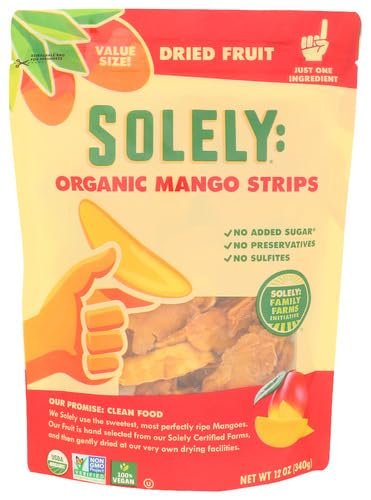 S.olely Mango Dried Strips 12 oz (Pack of 8)