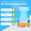 Dishwasher Detergent Pods Free & Clear, Unscented, Eco Friendly, Cuts Grease, 64 Count, Powerful Formula for Sparkling Clean Dishes, Automatic Dishwasher Safe view 2