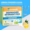 Dishwasher Detergent Pods Free & Clear, Unscented, Eco Friendly, Cuts Grease, 64 Count, Powerful Formula for Sparkling Clean Dishes, Automatic Dishwasher Safe view 4