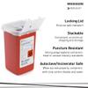 McKesson Prevent Sharps Container for Home Use, 1 Quart - for Biohazard Infectious Waste, Needle and Syringe Disposal - Translucent, Touchless Lid - Red, 3 Count view 4