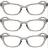 Calabria R860 3 PACK Cat Eye Reading Glasses +5.00 Grey Crystal Pink Holographic Womens Trendy Modern Readers w/Zipper Case view 1