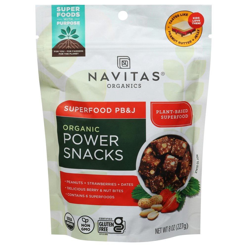 N.avitas Organic Peanut Butter & Jelly Power Snacks 8 oz (Pack of 12)