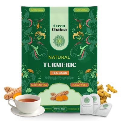 100 Turmeric Tea Bags Healthy Herbal Tea Blend Pure Turmeric Tea Cut Best aroma and Taste