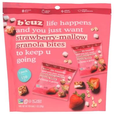 B.cuz Snacks Granola Bites Straw Mallows 5 oz (Pack of 6)