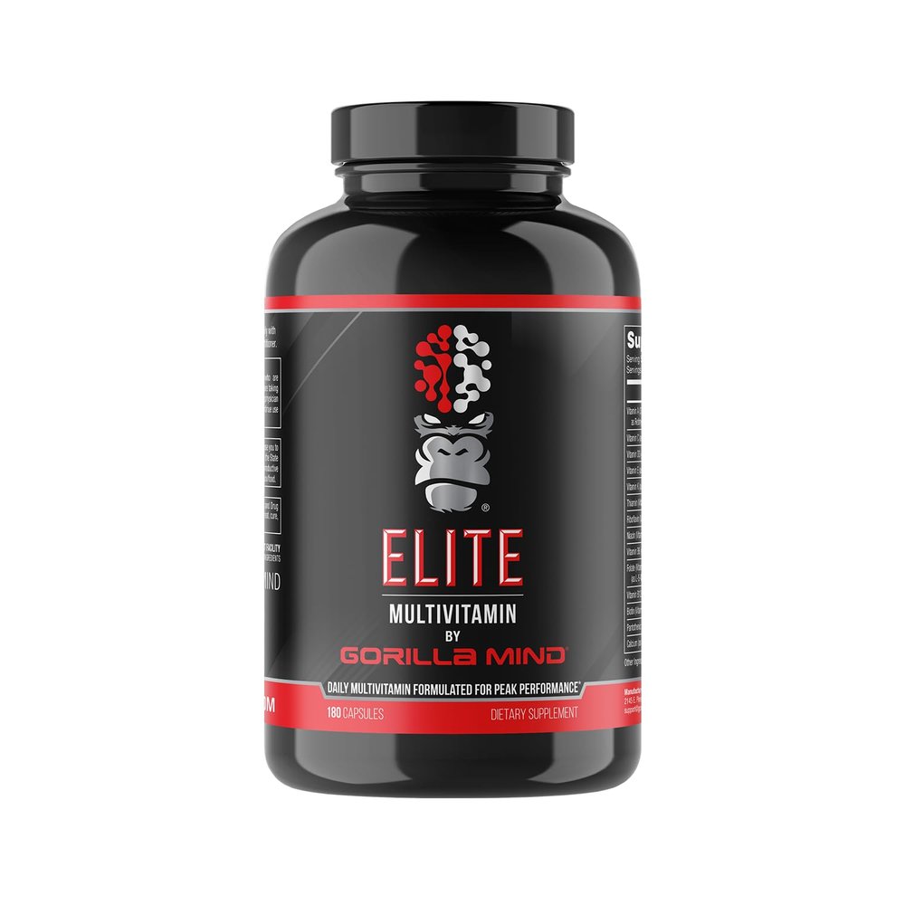 Gorilla Mind Elite Multi-Vitamin (180 Capsules)  Daily Multivitamin Formulated for Peak Performance | 27 Nutrients to Backfill Micronutrient Shortcomings