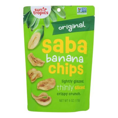 S.un Tropics Island Saba Banana Chips, Original 6 oz (Pack of 12)