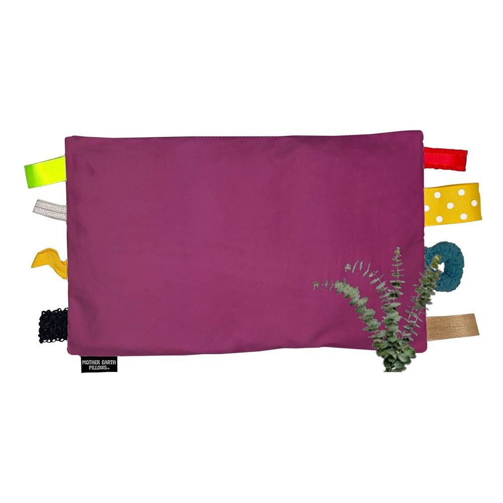 Mother Earth Pillows Weighted Sensory Lap Pad with Flax Seeds, 1.5 lbs, Breathe Herbal Blend - Velvet Magenta