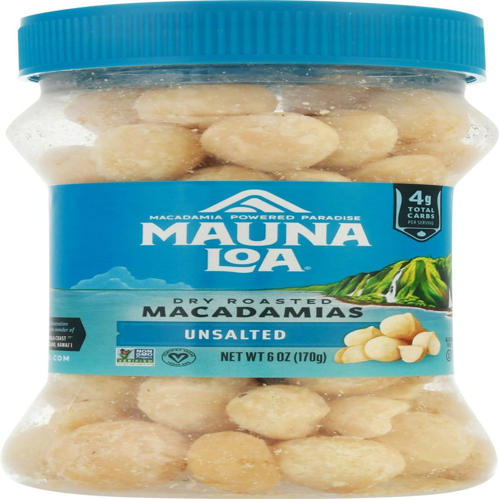 M.auna Loa Unsalted Macadamias 6 oz (Pack of 12)