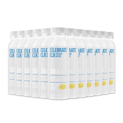 Celebrate Vitamins Celebrate CLR Whey Isolate Protein Water, Hint of Lemon - 20 g Protein - Ready to Drink - Gluten Free and Sugar Free - for Post Bariatric Surgery Patients, 12 Pack