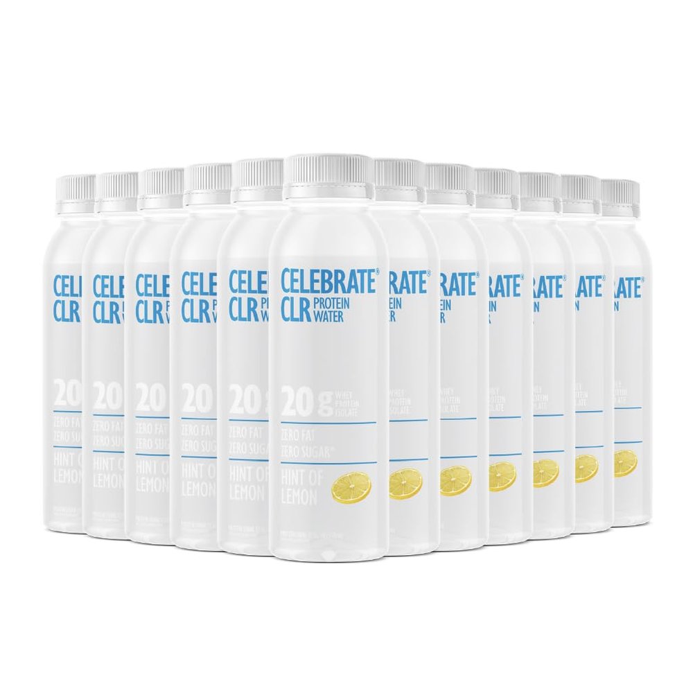 Celebrate Vitamins Celebrate CLR Whey Isolate Protein Water, Hint of Lemon - 20 g Protein - Ready to Drink - Gluten Free and Sugar Free - for Post Bariatric Surgery Patients, 12 Pack