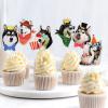 18pcs Siberian Husky Dessert Cupcake Toppers, Puppy Dogs Party Dessert Cupcake Toppers,Funny Husky Theme Birthday Party Decoration view 4