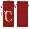 Burlap Wine Bag Christmas Wine Bag With Letters Wine Champagne Gift Bag With Drawstring Letter C view 2