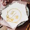 Luxury Custom Cocktail Napkins Wedding, Gold Napkins Wedding, Floral Wedding Napkins, Mr And Mrs Napkins For Wedding, Personalized Wedding Napkins, Beverage Luncheon Dinner, Custom Bar Napkins view 1