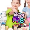 "Rolling into" cake topper roller skating theme 8th birthday happy roller skates decoration, boy and girl birthday party, club hip hop party, or disco party decoration, birthday gift for kids.LIANGSS view 4
